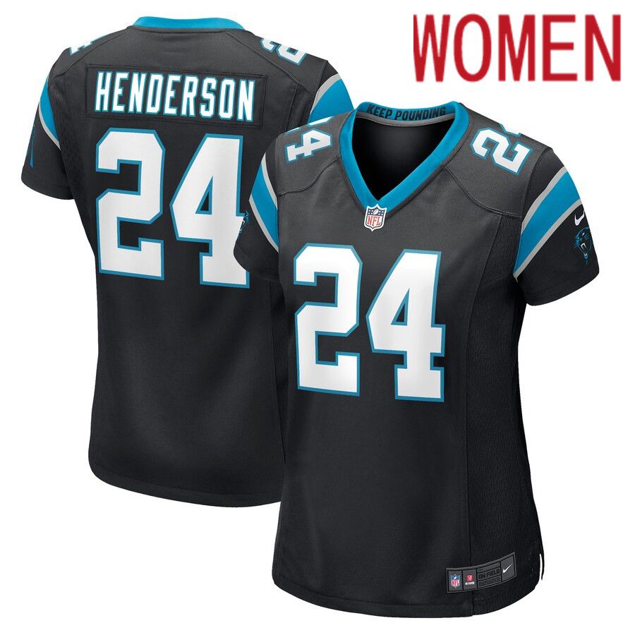 Women Carolina Panthers 24 C.J. Henderson Nike Black Game Player NFL Jersey
